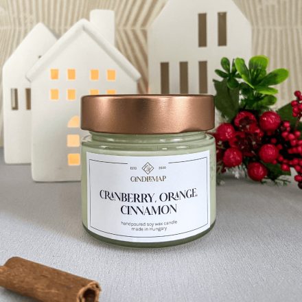 Cranberry, orange, cinnamon szójagyertya 400 ml