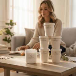   Refill & Glow szett – 5 szójaviasz illatgyertya utántöltő ajándék üveggel