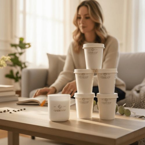 Refill & Glow szett – 5 szójaviasz illatgyertya utántöltő ajándék üveggel