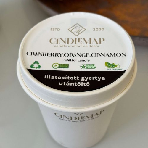 Cranberry, orange, cinnamon szójaviasz illatgyertya utántöltő