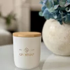 Sklenená nádoba na sójové voskové sviečky 300 ml – Biely